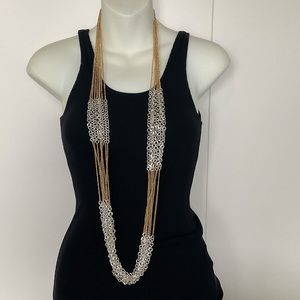 Natasha Gold & Sliver multi Layer Chain Necklace NEW
